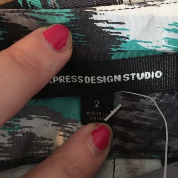 NWT Express Pencil Skirt Size 2 Black & Green/Blue - Picture 9 of 12